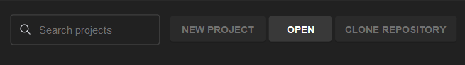 Select the “Open” option and navigate to find your workspace folder